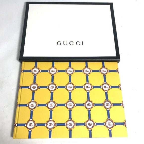 GUCCI picture Logo GG Sketchbook Note Stationery notebook paper yellow Unused - Picture 2 of 9
